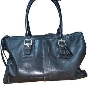 Coach Black Leather Satchel Purse